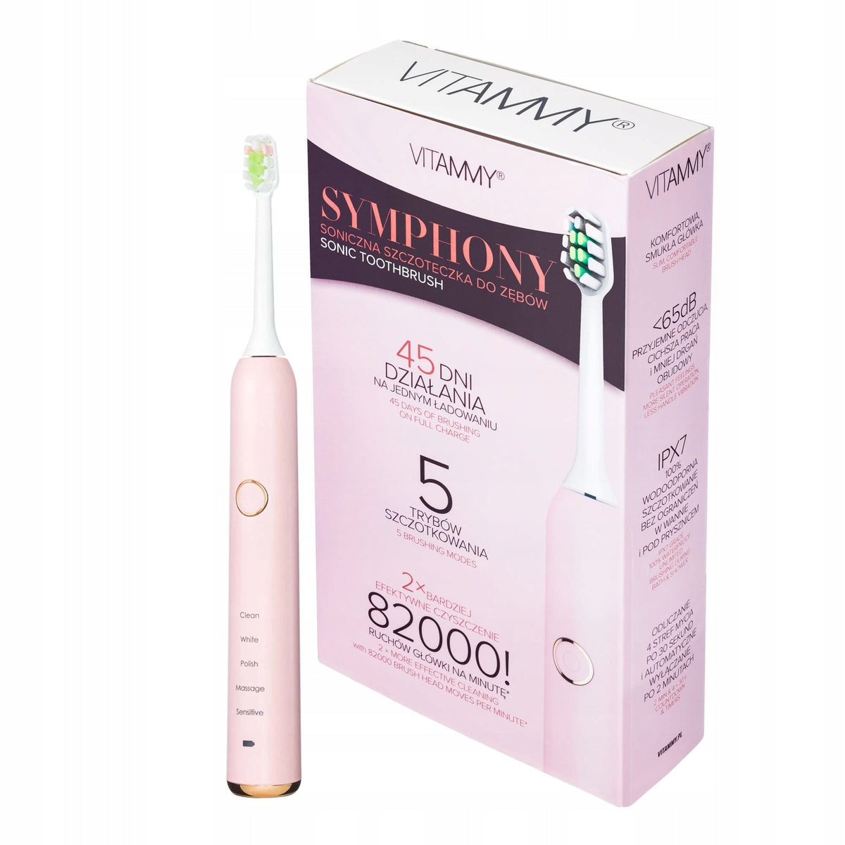 SONIC TOOTHBRUSH FOR CHILDREN PINK 5 MODES VITAMMY SYMPHONY Manufacturer code VITAMMY Symphony
