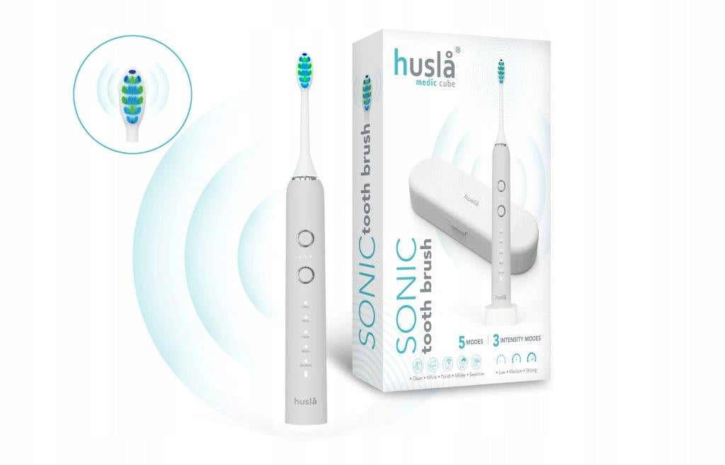 SONIC WHITENING TOOTHBRUSH HUSLA Medic Cube CASE +3 TIPS