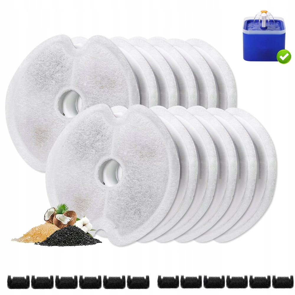 SPARE FILTER SET FILTER FOR DOG CAT DRINKER FOUNTAIN 16 PIECES