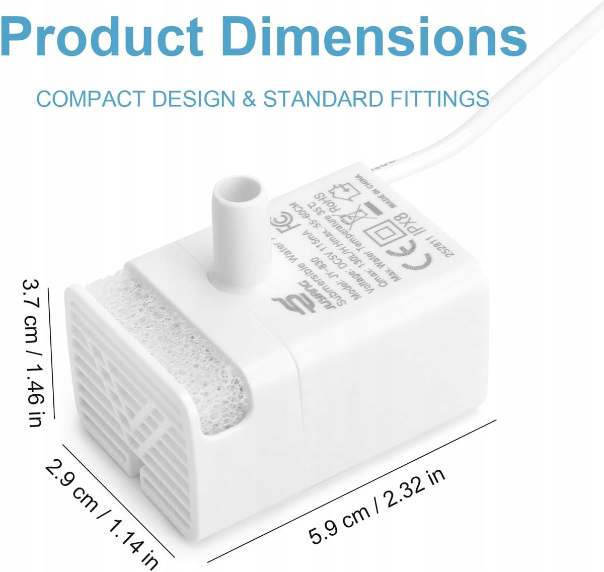SPARE PUMP FOR CAT FOUNTAIN REPLACEMENT Brand Hengbird