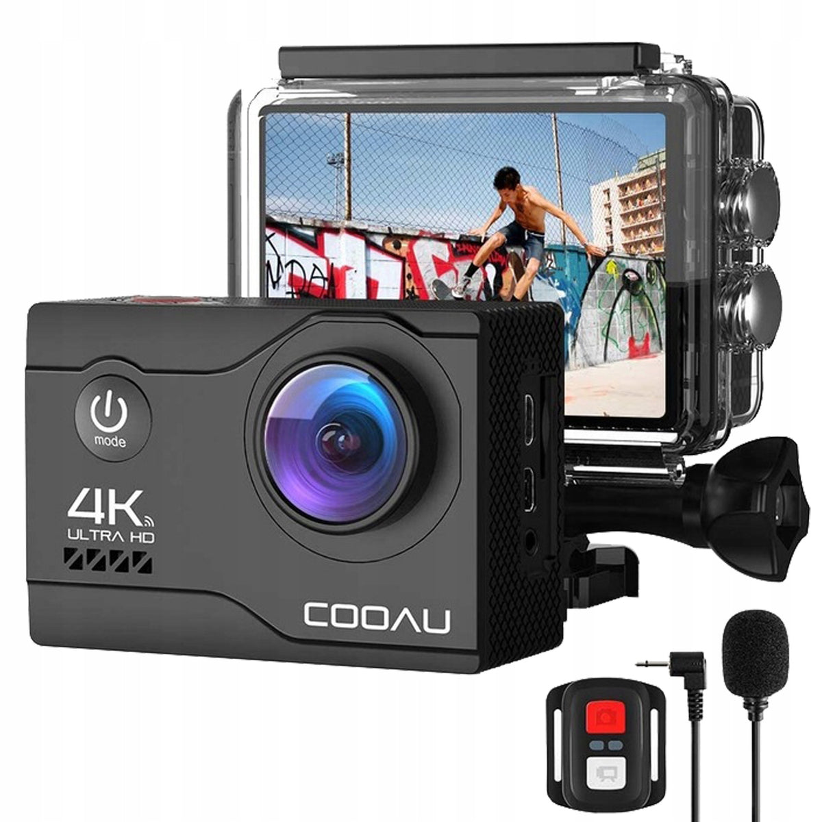 SPORTS CAMERA 4K 20MP UHD WIFI MICROPHONE WATERPROOF ACCESSORIES SET 32G Packaging status original