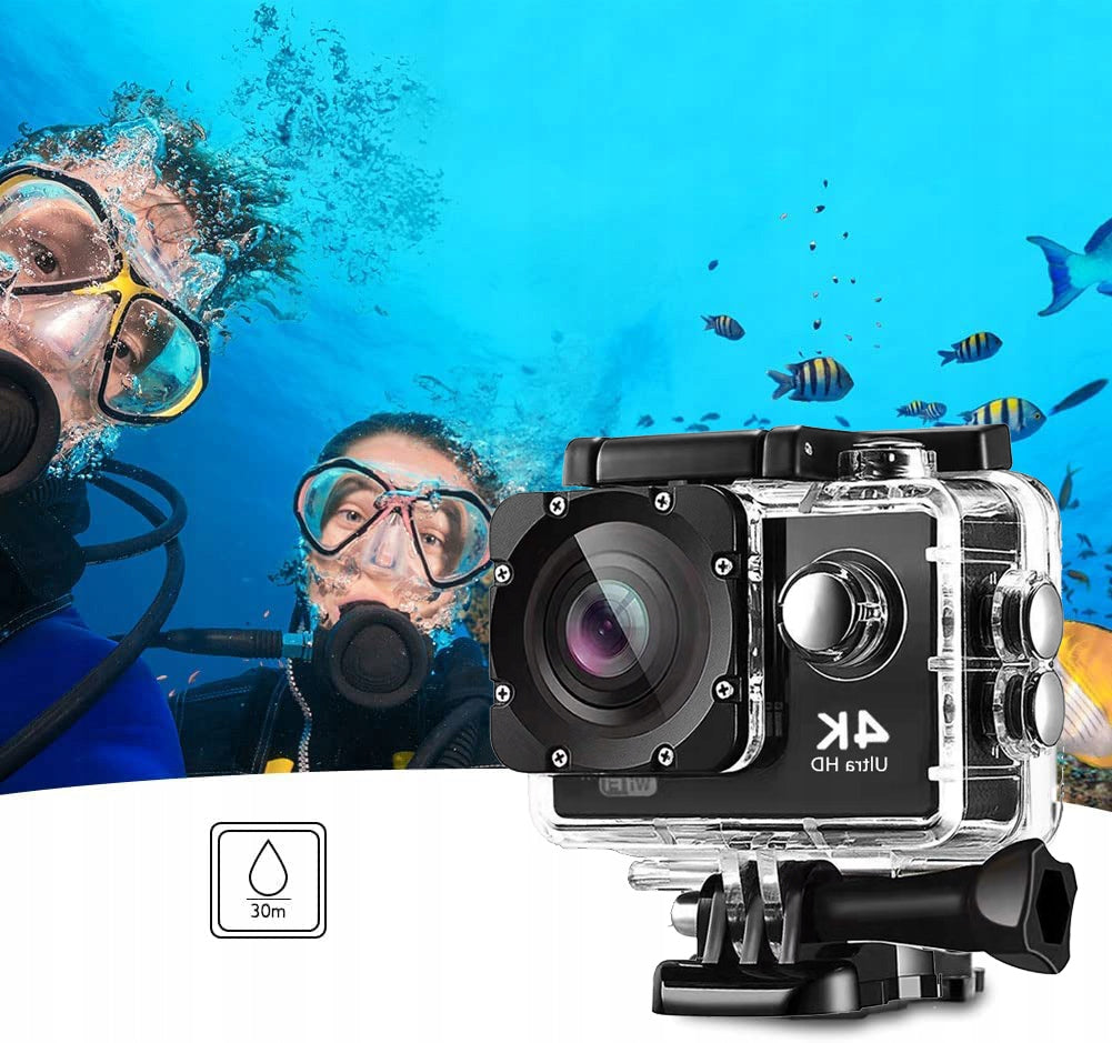 SPORTS CAMERA FULL HD WIFI CAMERA PRO GO WATERPROOF AKCESORIA HANDLES Manufacturer code Prezenty