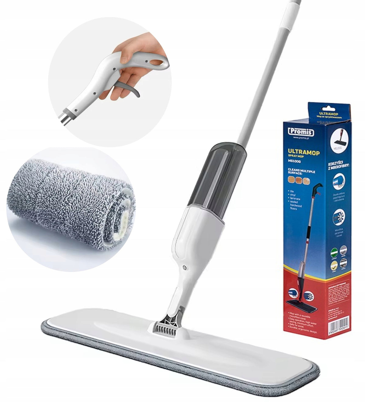 SPRAY MOP ULTRAMOP Promis MS100N ROTARY FOLDING