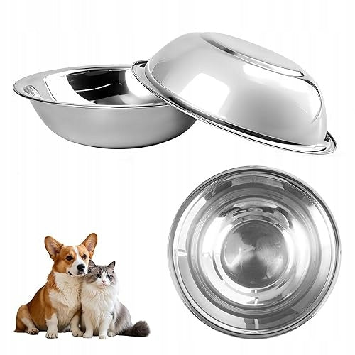 STAINLESS STEEL DOG BOWLS NON-SLIP SET OF 6 STEEL