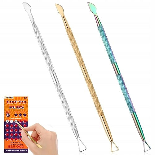 STAINLESS STEEL GIFT CARD TICKET LABEL SCRATCHER 3 PACK