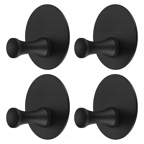 STAINLESS STEEL SELF ADHESIVE HOOKS FOR KITCHEN BATHROOM 4 PACK