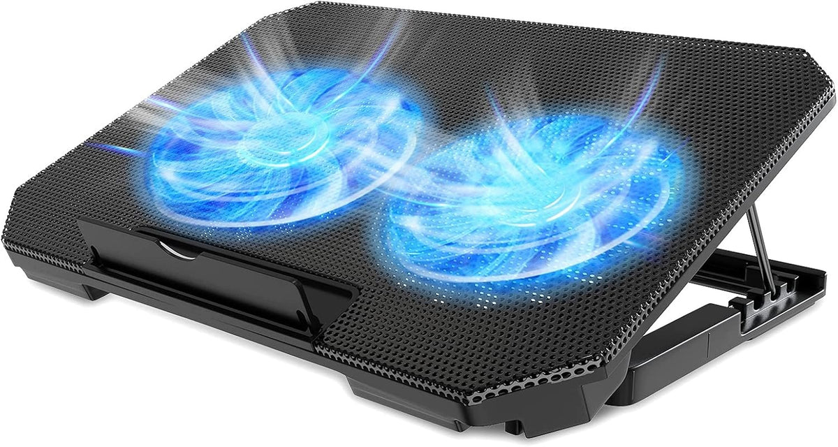 STAND COOLING PAD LAPTOP 12-17 LED ADJUSTABLE 2 USB FANS Packaging status original