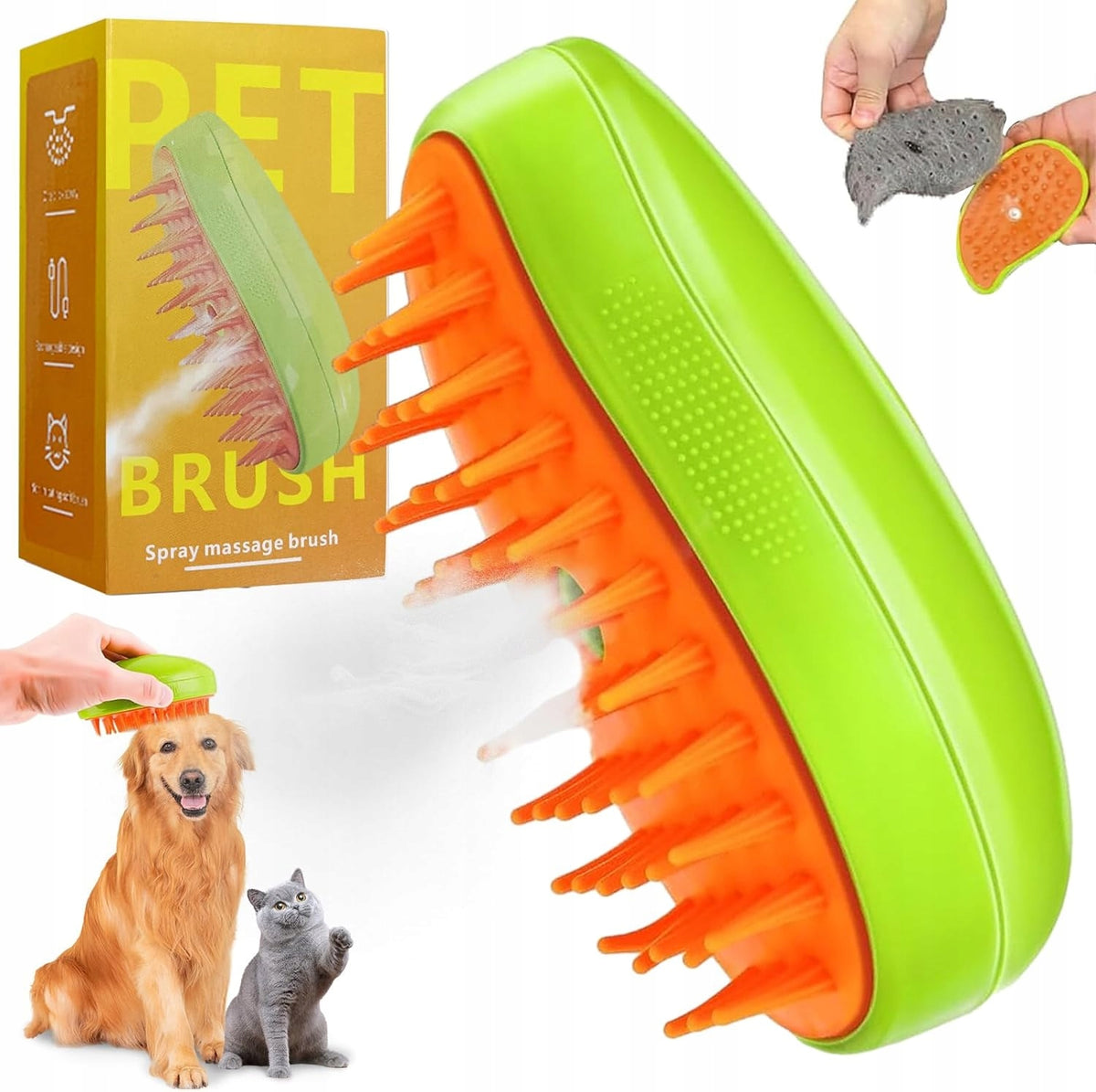 STEAM BRUSH FOR CAT ANIMALS ELECTRIC FOR FUR CARE Manufacturer code 745645454