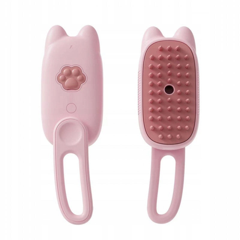 STEAM BRUSH FOR DOG AND CAT FOR GROOMING HAIR COMFORTABLE PINK