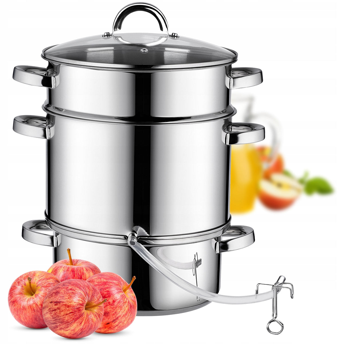 STEAM JUICER 8L FOR GAS INDUCTION STAINLESS STEEL POT 3in1 FOR FRUIT JUICES