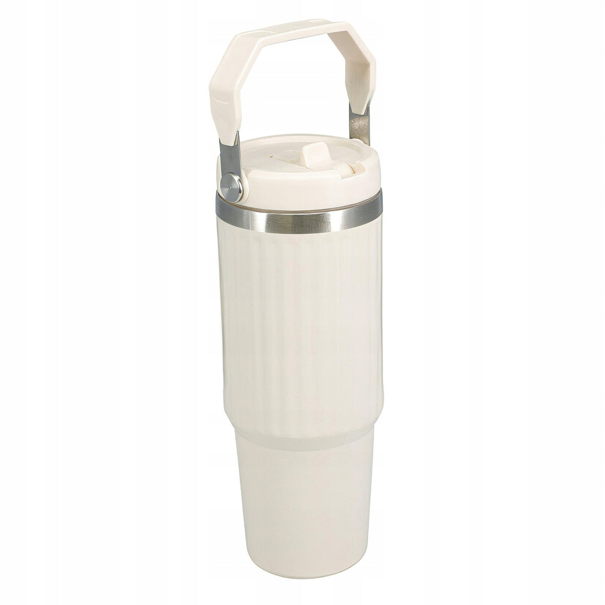 STEEL THERMOS WITH HANDLE 900 ML DOUBLE INSULATION WHITE