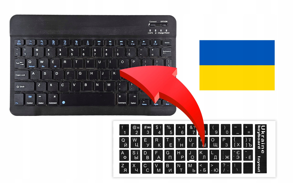 STICKERS STICKER QWERTY UKRAINIAN LETTER STICKERS FOR LAPTOP KEYBOARD PC Color black