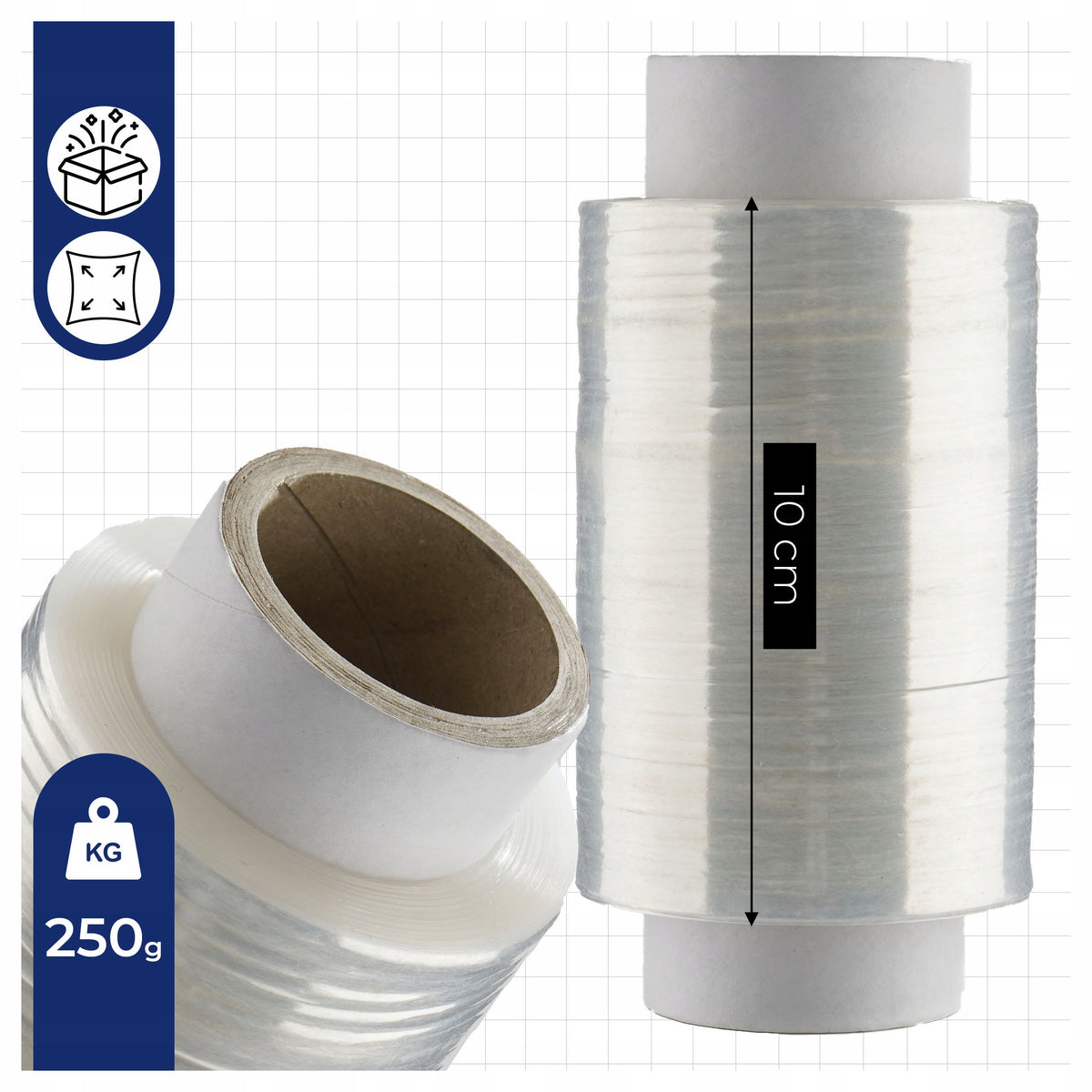 STRETCH FILM 10CM STRETCH TRANSPARENT ROLL COLORLESS TRANSPARENT MINI Packaging status original