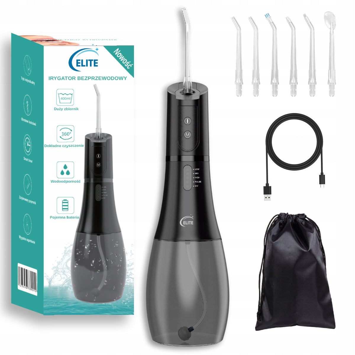 STRONG DENTAL IRRIGATOR FOR TEETH 6TIPS 400 ML 5MODES WIRELESS Brand no brand