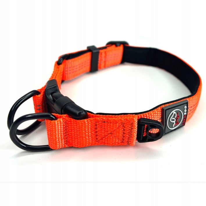 STRONG DOG COLLAR orange RICO 40-50CM reflective Brand Lalazoo