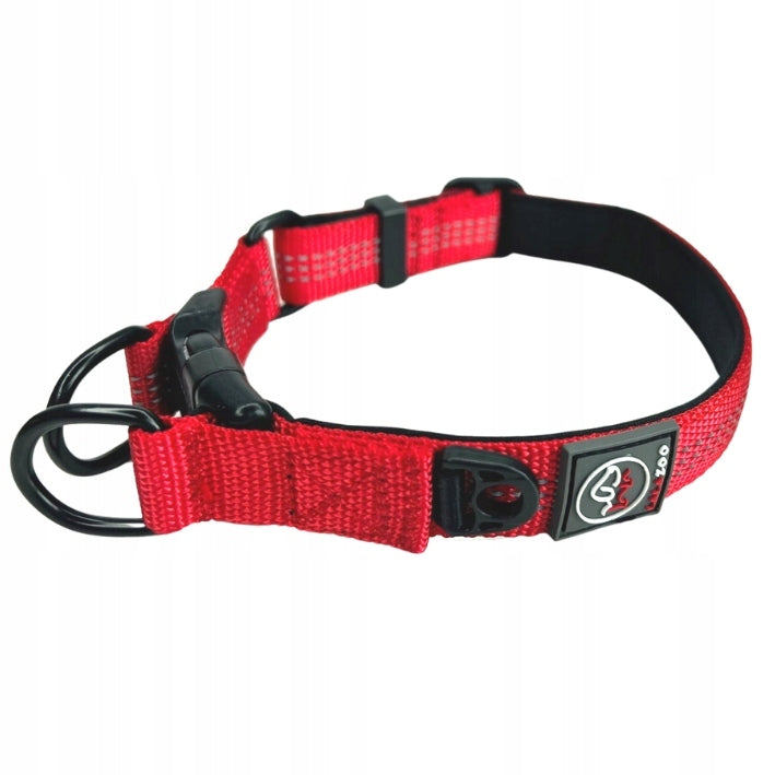 STRONG DOG COLLAR red RICO 50-60CM reflective double ring_size XL Brand Lalazoo