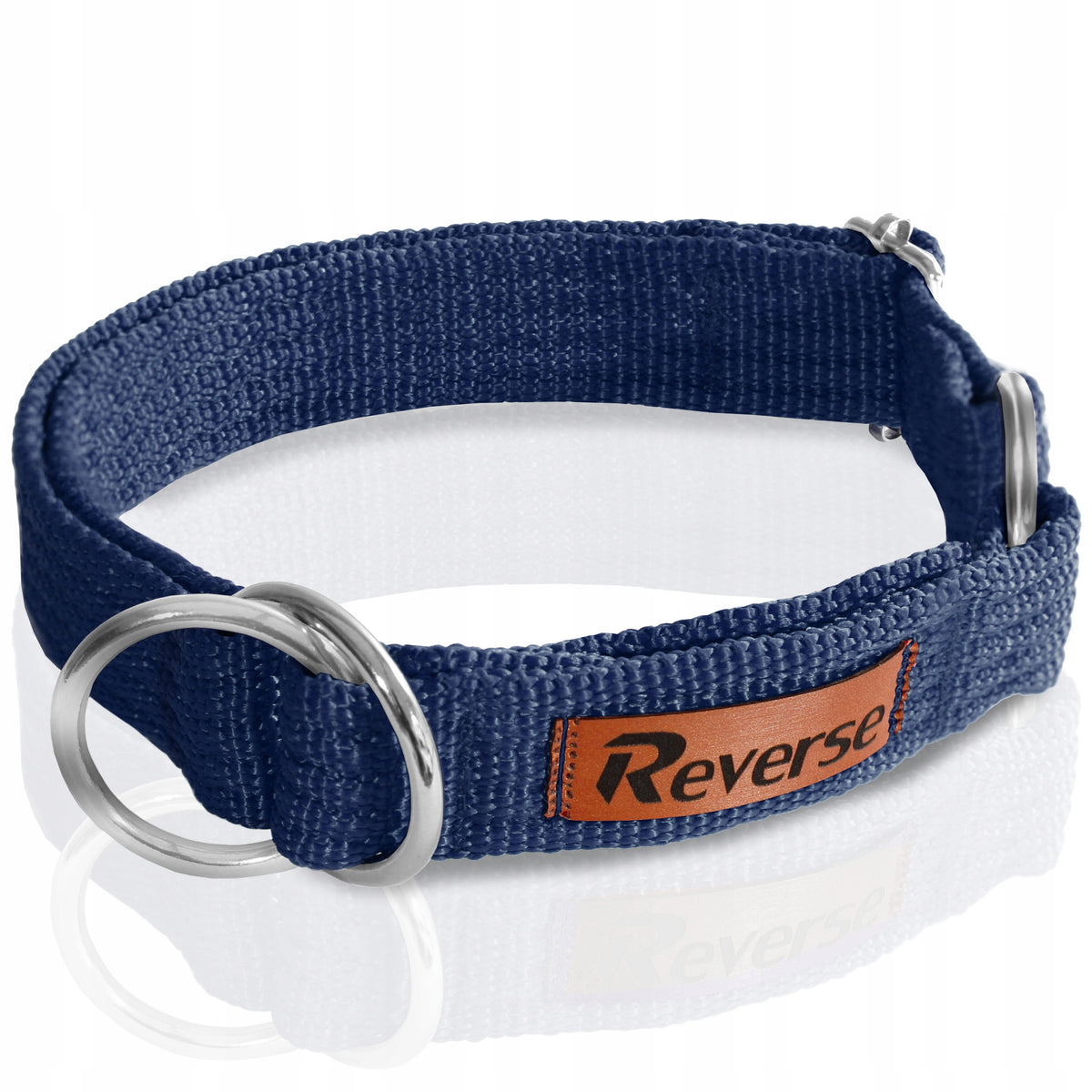 STRONG SEMI-CLAMP DOG COLLAR ADJUSTABLE WEBBING CLAMP 35-55 L Brand Reverse