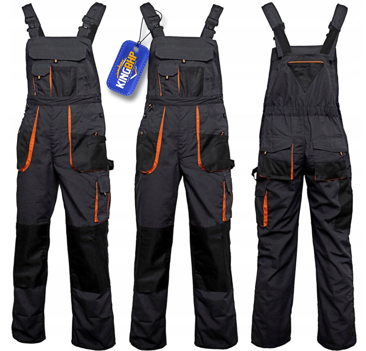 STRONG Work Pants OVERALLS CLASSIC ORANGE REINFORCED OXFORD600