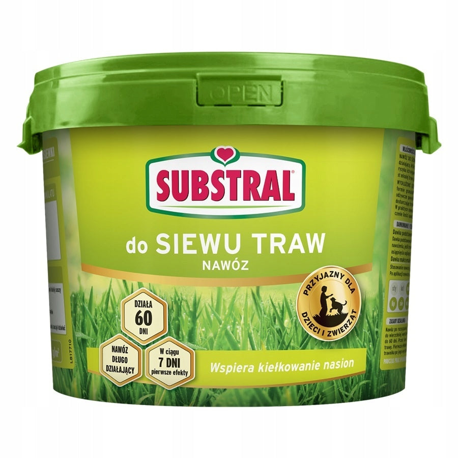SUBSTRAL 60days 5kg FOR SOWING GRASS LAWN FERTILIZER YEAR-ROUND LONG WORKS