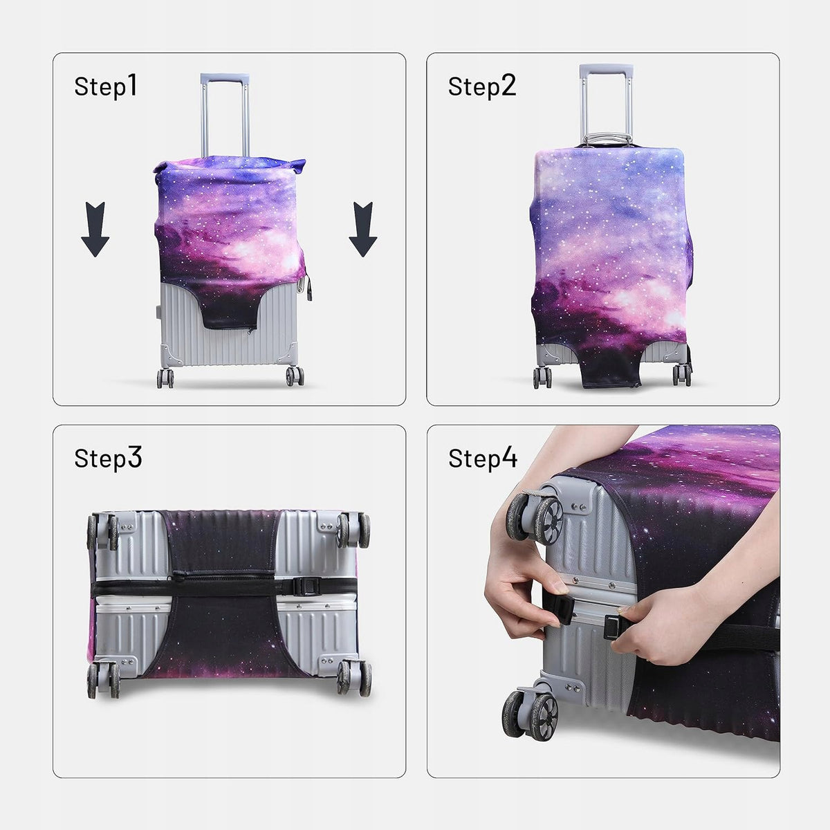 SUITCASE COVER LYCRA ELASTIC PROTECTIVE LUGGAGE Color transparent