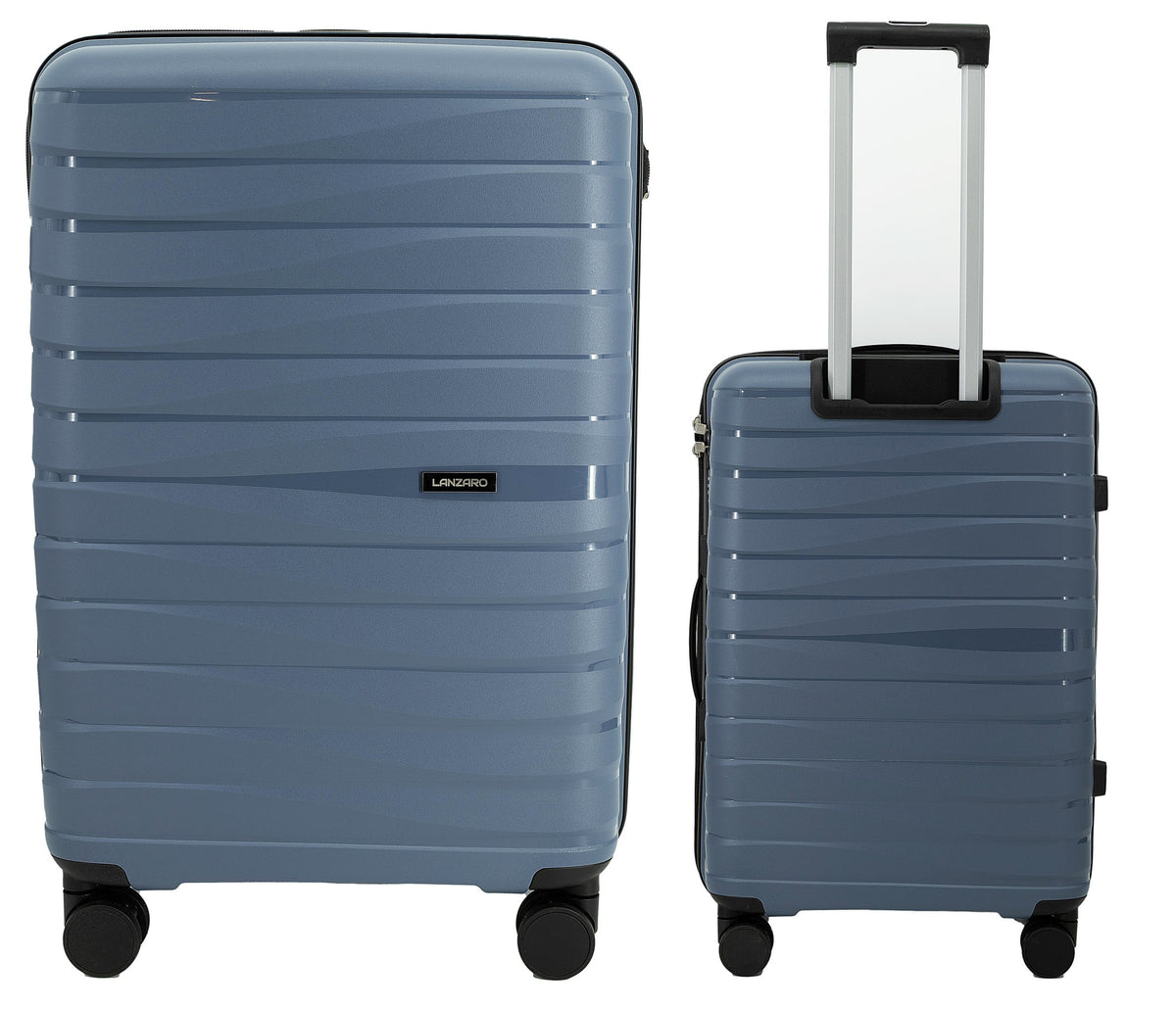 SUITCASE MEDIUM INDESTRUCTIBLE POLYPROPYLENE LIGHT LUGGAGE TSA LANZARO GRAPHITE Packaging status original