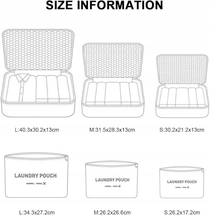 SUITCASE ORGANIZERS 6 PCS TRAVEL CUBES FLOWER LUGGAGE BAGS Packaging status original