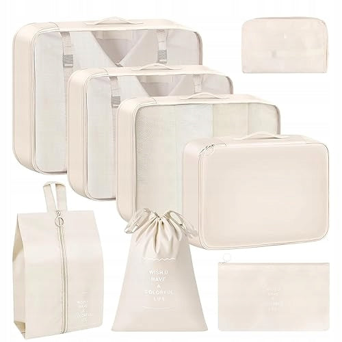 SUITCASE ORGANIZERS SET OF 7 PIECES TRAVEL FABRIC UNIVERSAL FOR HOME