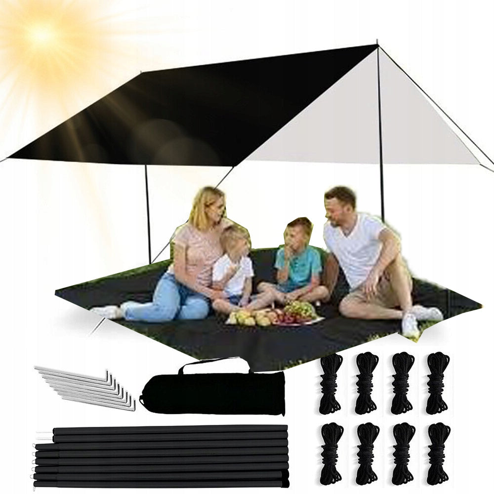 SUN CAMPING AND TOURIST TARPAULIN WATERPROOF 3m * 3m + MAST WATERPROOF