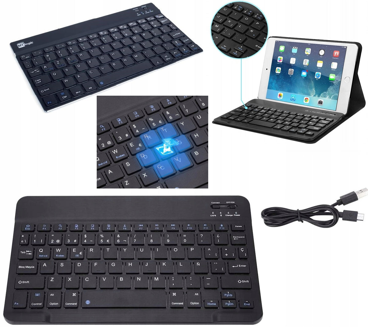 SUPER WIRELESS Bluetooth Keyboard for IOS ANDROID WINDOWS tablet etc