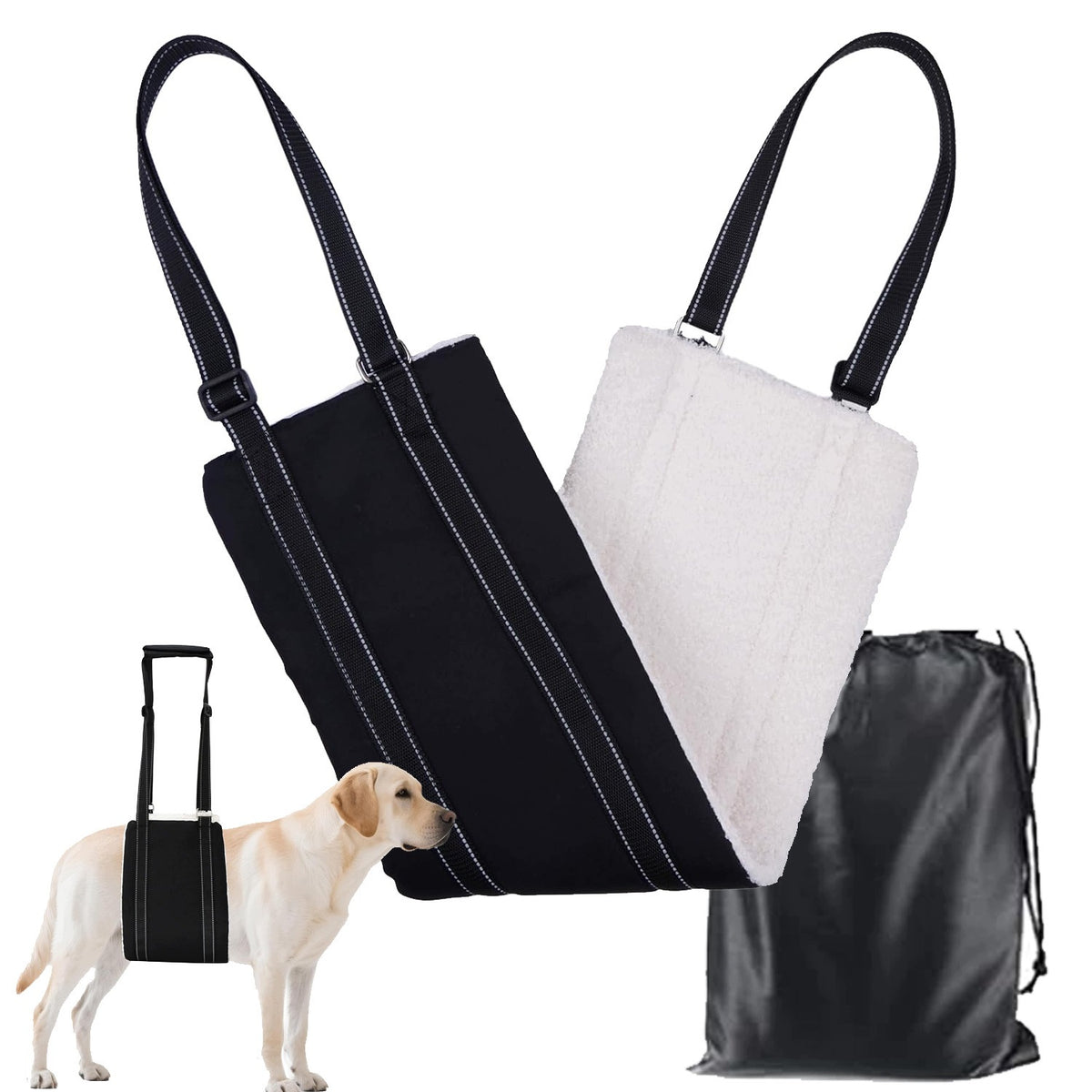 SUSPENDERS CARRIER REHABILITATION HARNESS FOR ANIMALS FOR LIFTING BLACK