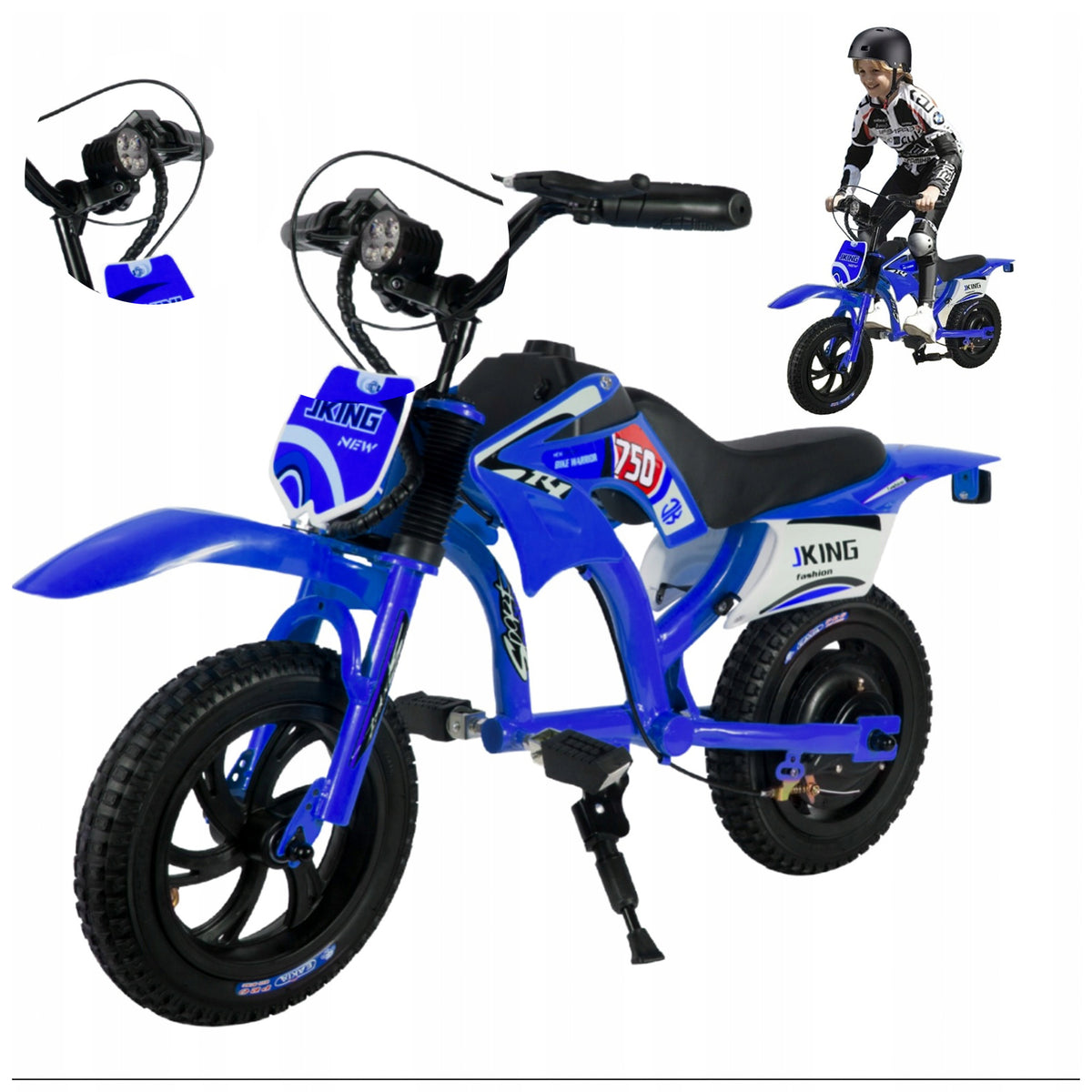 Safe Motorcycle Battery Operated JKING C6 For Kids 200W LED Light 12 Inch