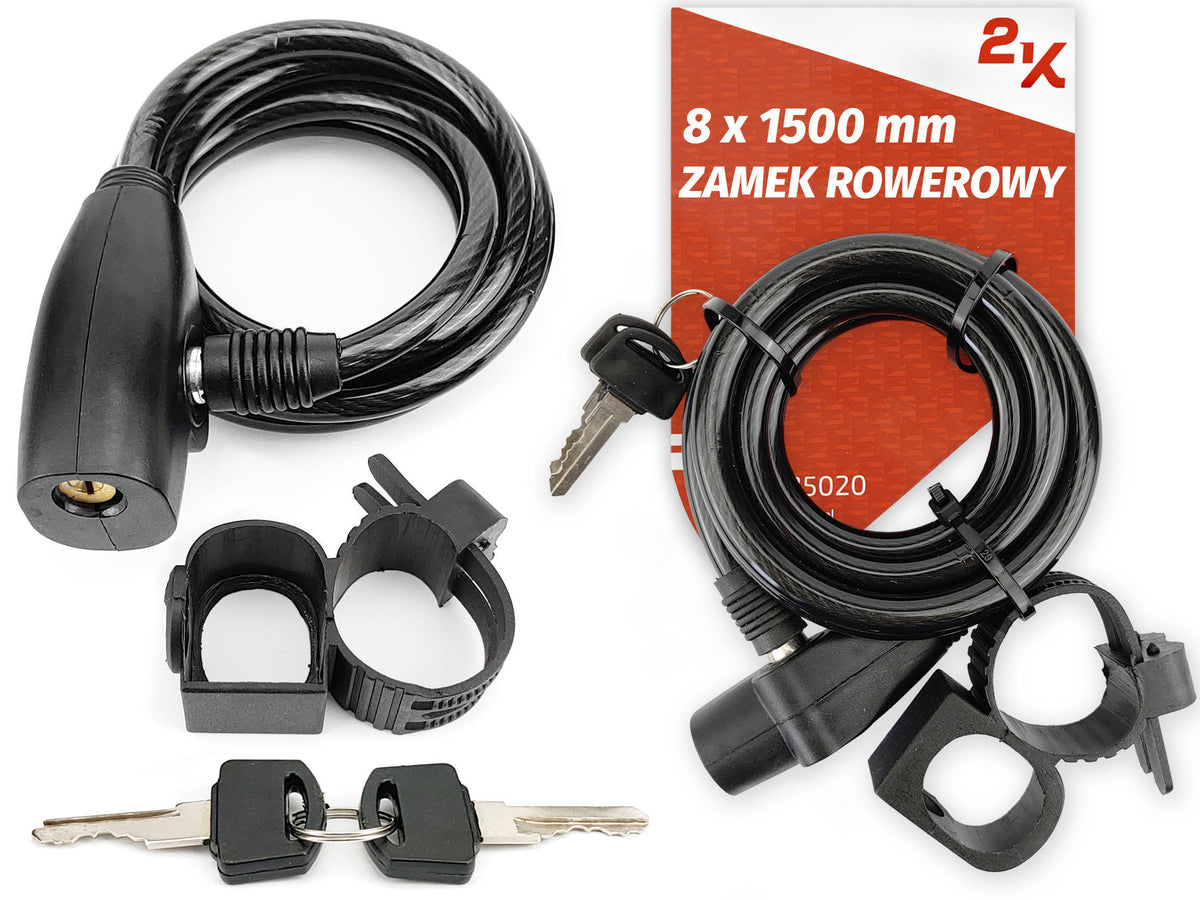 Safety cable for bicycle with handle 150 cm