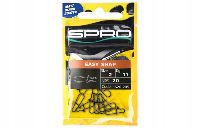 Safety pin SPRO MATTE BLACK EASY SNAP #000 4kg