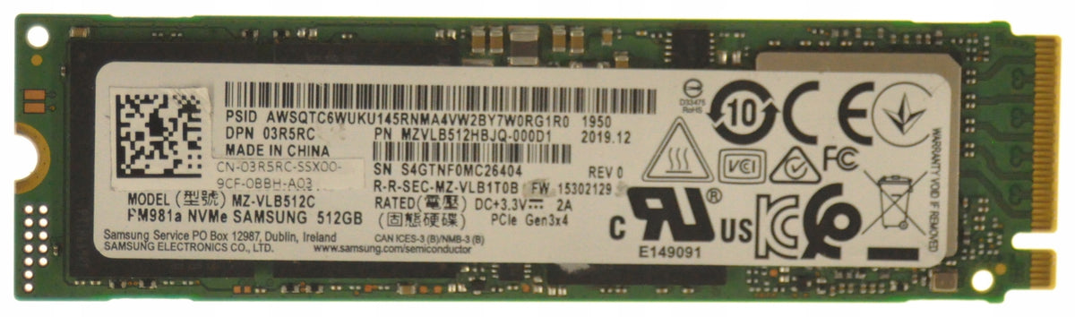 Samsung PM981a 512GB M.2 PCIe SSD