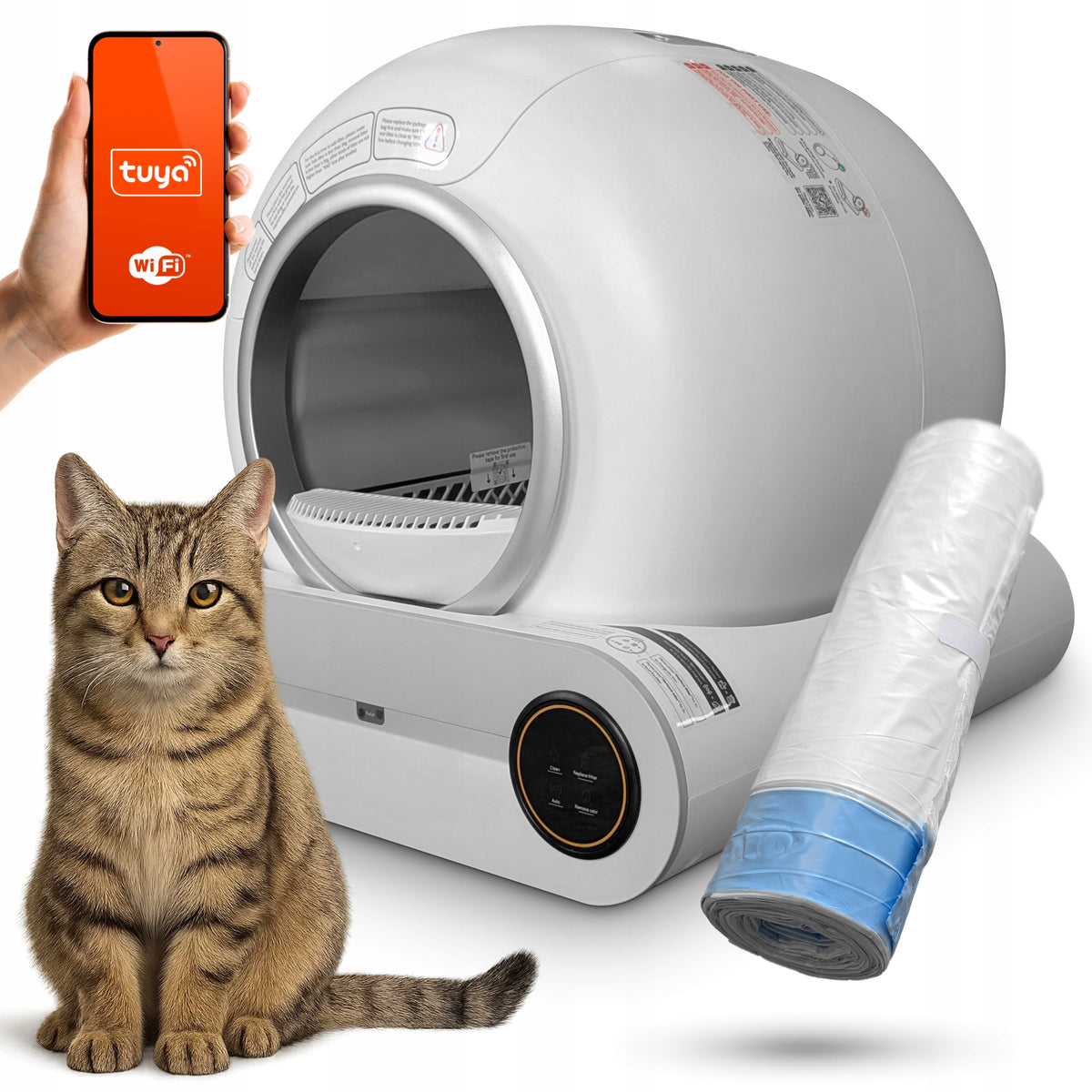 Self-Cleaning Cuvette Automatic for Cat Smart WiFi Tuya PIR Ionization