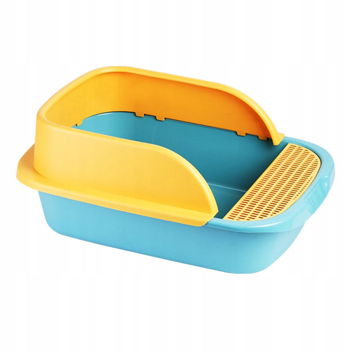 Semi Enclosed Cat Litter Box, High Sided Rim Portable Bedpan Easy Green
