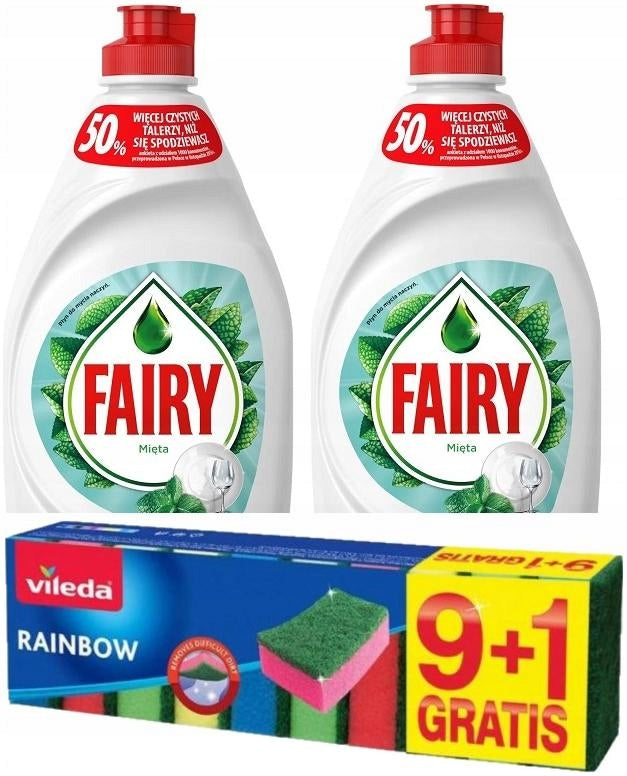 Set Fairy Sensitive Mint 2x 430 ml + Vileda Dishwasher