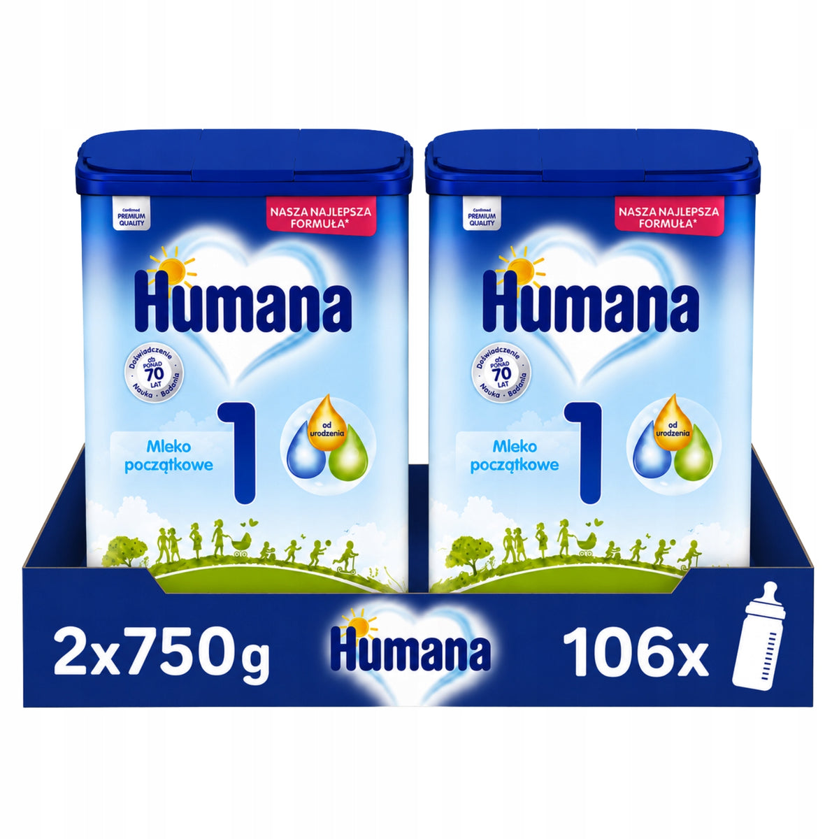 Set Humana 1 HMO initial modified milk after 6 months 2x750g