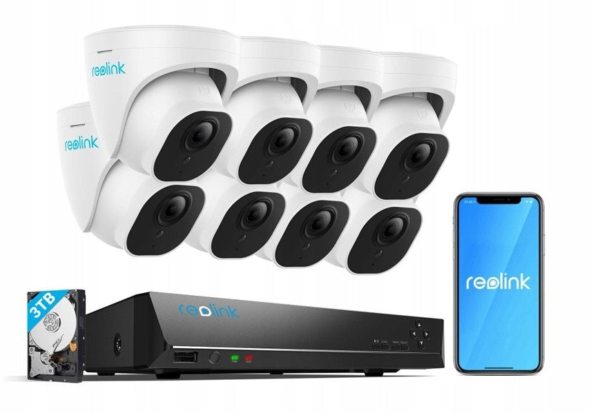 Set Reolink RLK16-820D8-A (8x camera RLC-820+recorder + 3TB drive)