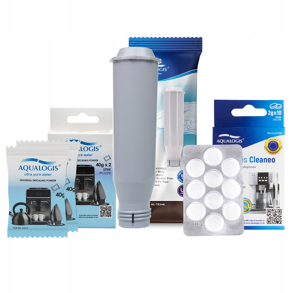 Set for Krups machine powder descaling tablets filter