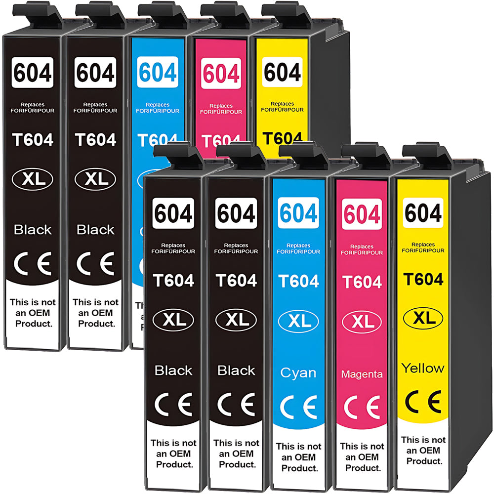 Set of 10pcs 604XL Inks for Epson XP-2200 XP-4200 Multipack Replacements