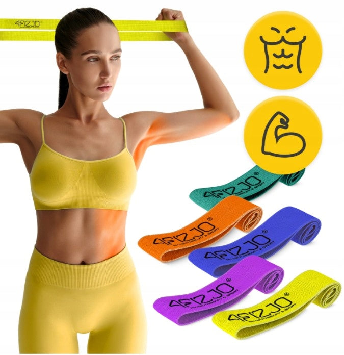 Set of 5 material tapes FLEX BAND 4FIZJO FITNESS SET NON-SLIP Manufacturer code 5907739311689