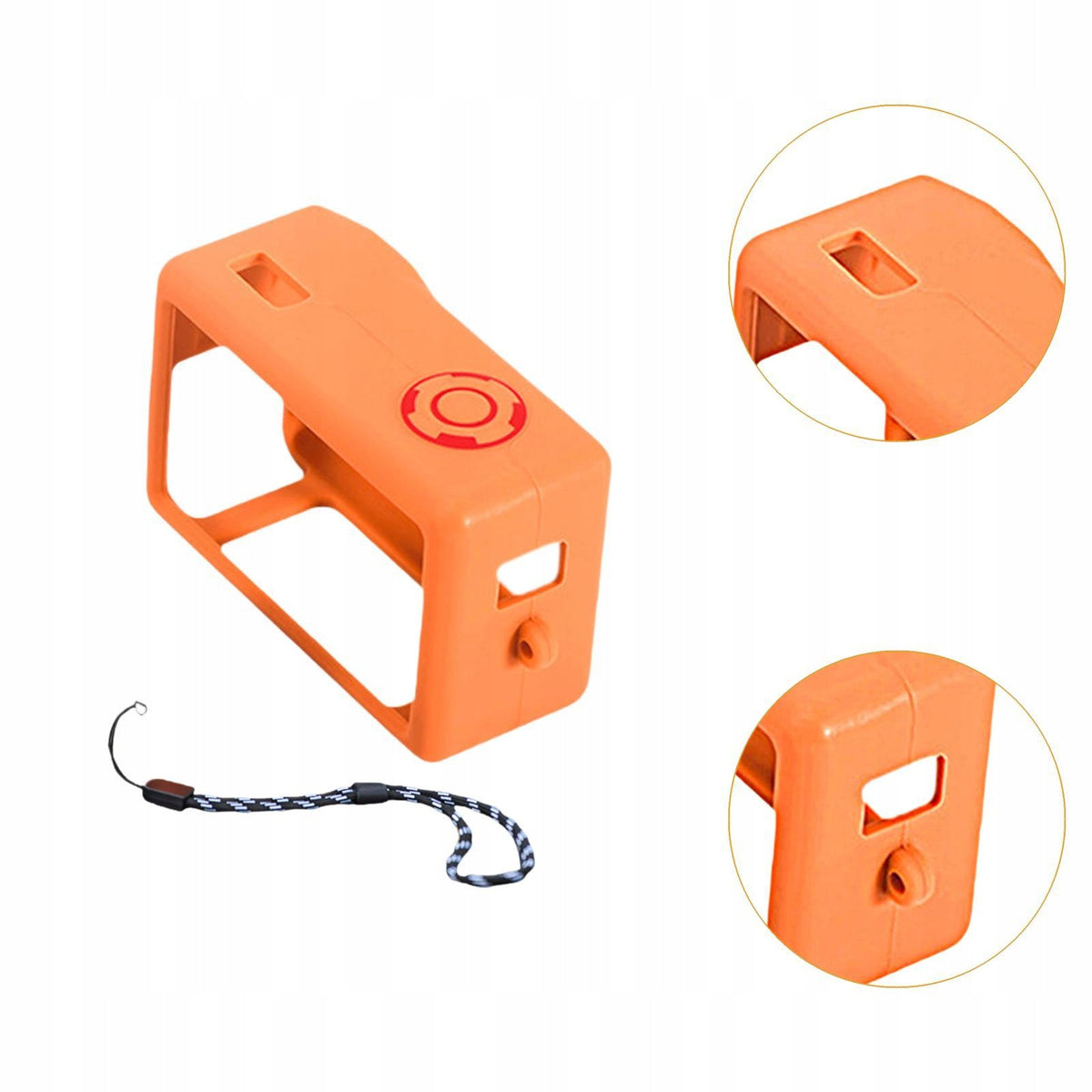 Silicone Cover,Camera Cover,Shockproof with Lostproof Rope,Sports orange Packaging status original