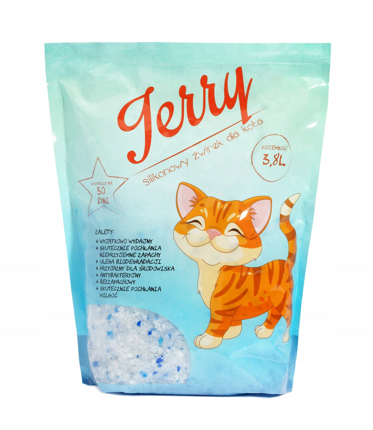 Silicone Litter For Cat Jerry 3,8L efficient crystals absorb odor