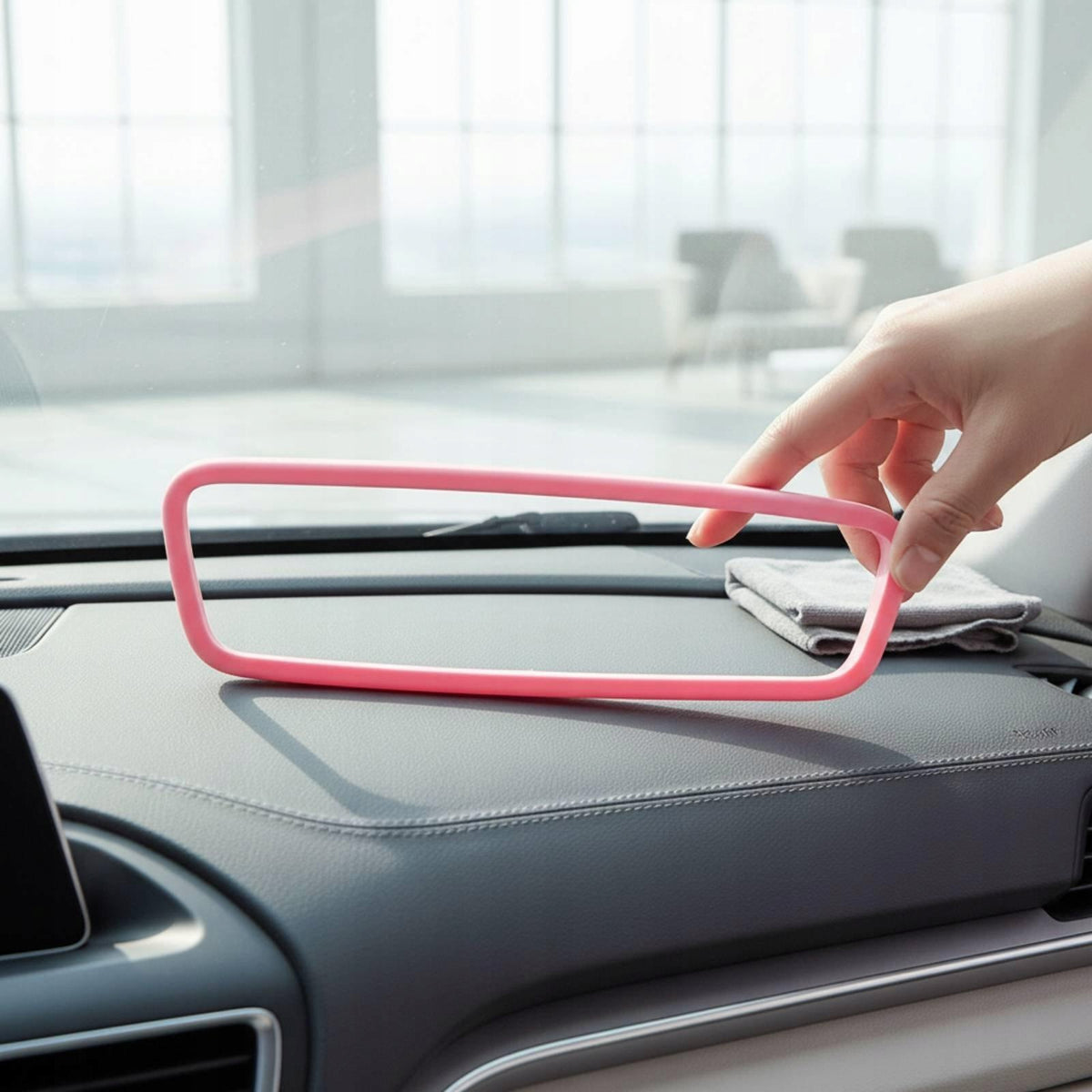 Silicone Rearview Mirror Cover Silicone Rearview Mirror Frame Stylish Pink Packaging status original