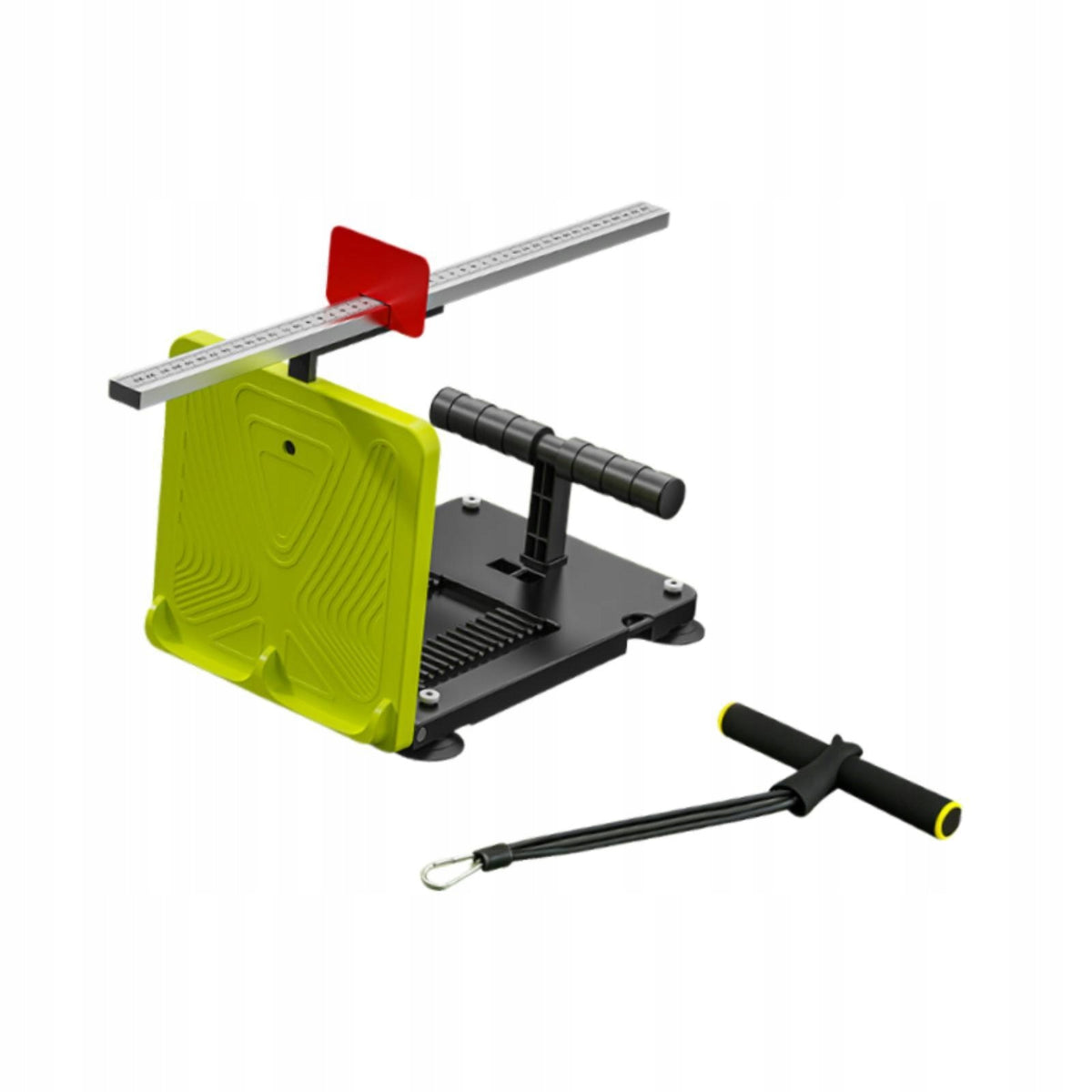 Sit and Reach Tester with Suction Cups for Teenager Green w Tension Rope