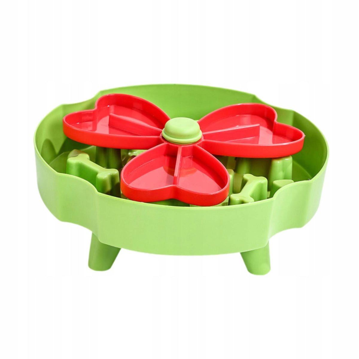 Slow Feeder Dog Bowl Puzzle Feeder Detachable Rotation Anti Choke Green