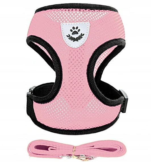 Small Cat Harness + Leash, Lightweight Breathable Pressure-Free UpS4/S