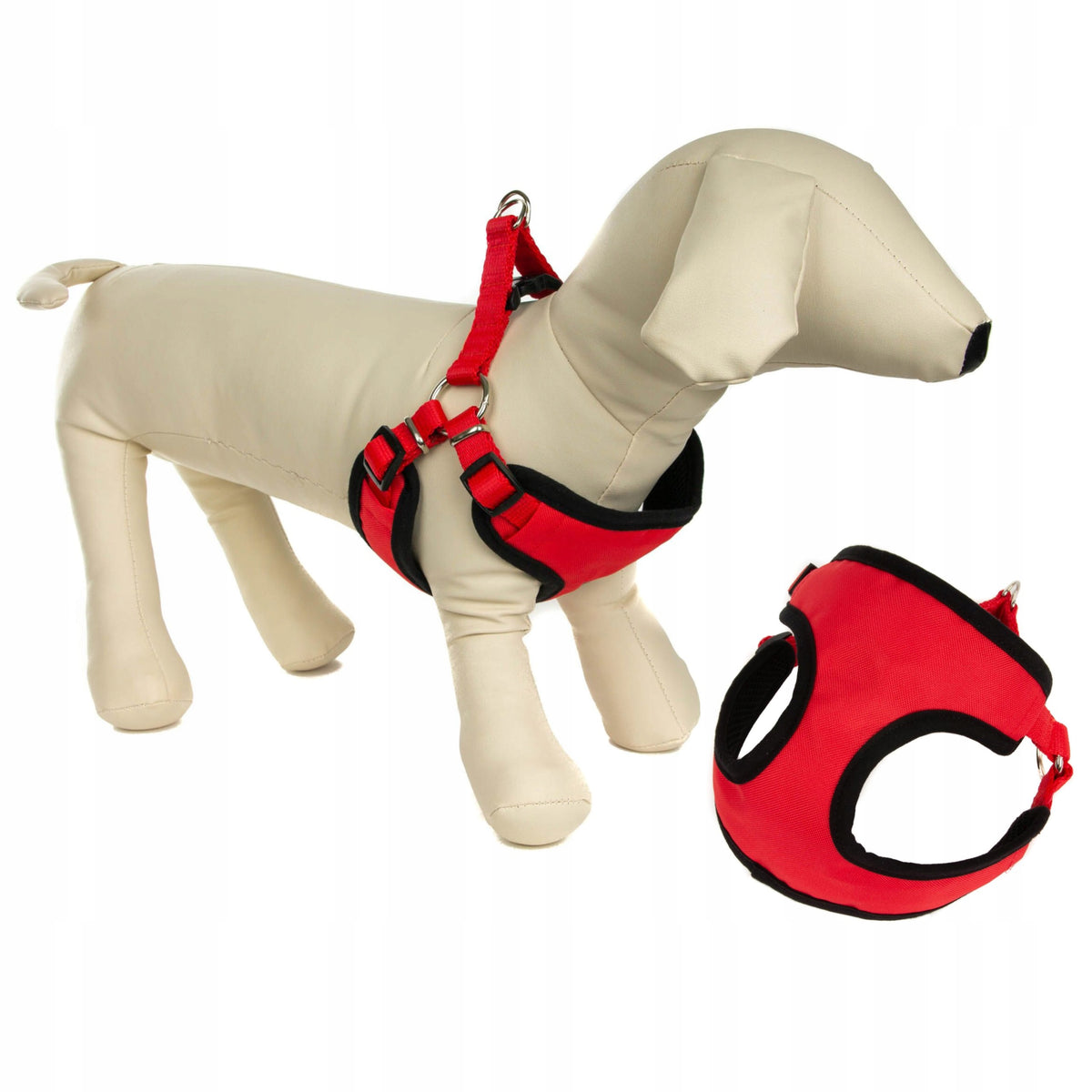 Small Dog Pressure-Free Harness Breathable Red