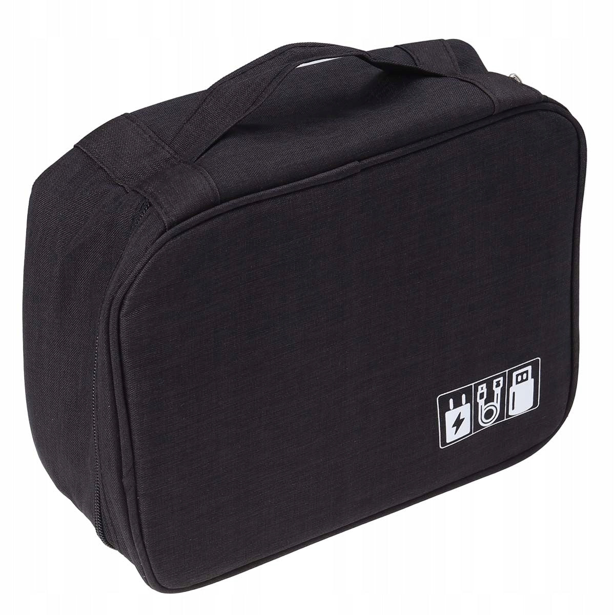 Small Electronics Bag with Cushioned Compartments for Gadgets Color black